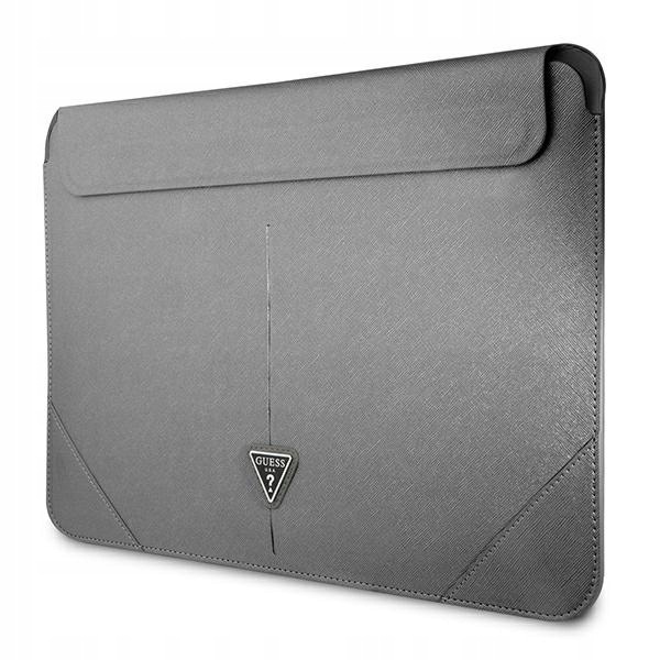 Guess Saffiano Triangle Logo Sleeve Etui na notebooka 13" 14" (srebrny)