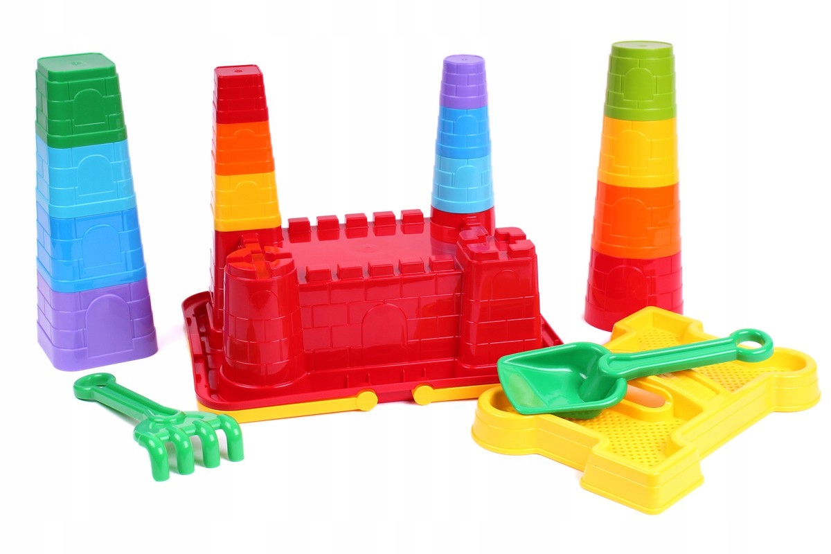 DUŻY ZESTAW ZAMEK FORTECA FOREMKI DO PIASKU OGRODU Kod producenta 4823037604647