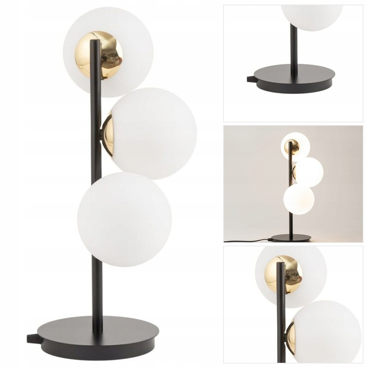Černá stolní lampa Piano s přirozeným světlem v ložnici Sigma Lighting