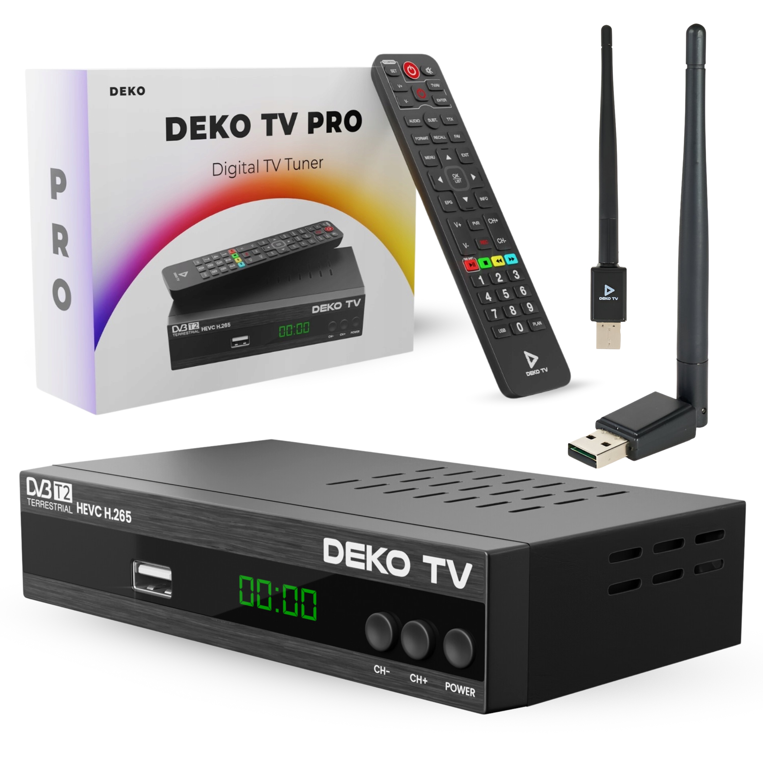 Tuner Dekodér DVBT2 DekoTV Pro pro pozemní televizi Dvbt 2 Dvb T2 WiFi anténa