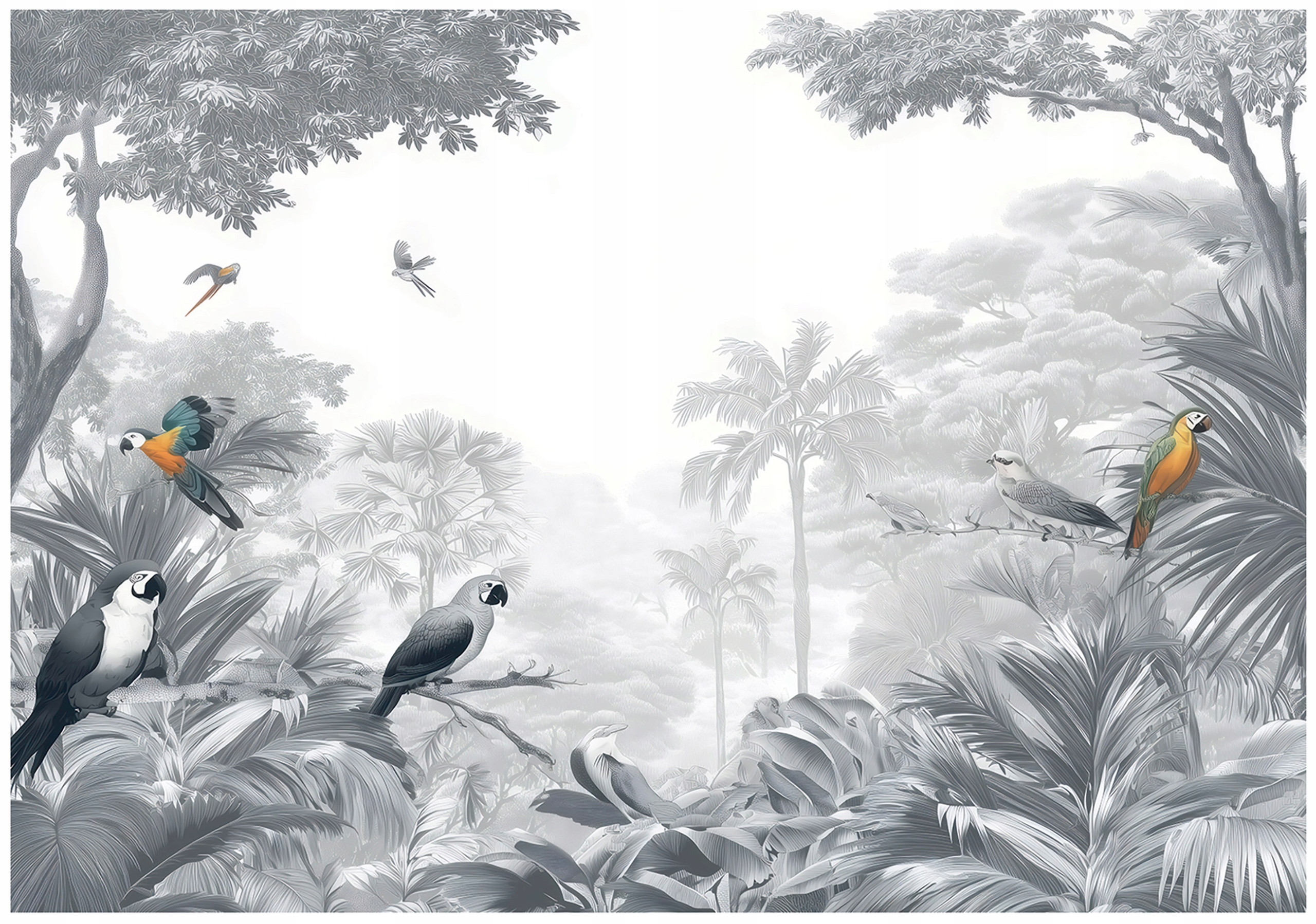 Fototapeta Džungľa Vtáky Les Papagáje Do Spálne Obývačky Flizelina 350x250