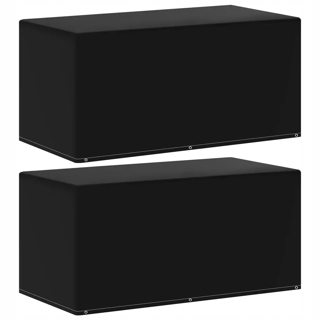 Černá sada 2 potahů na zahradní nábytek 160 x 80 x 75 cm