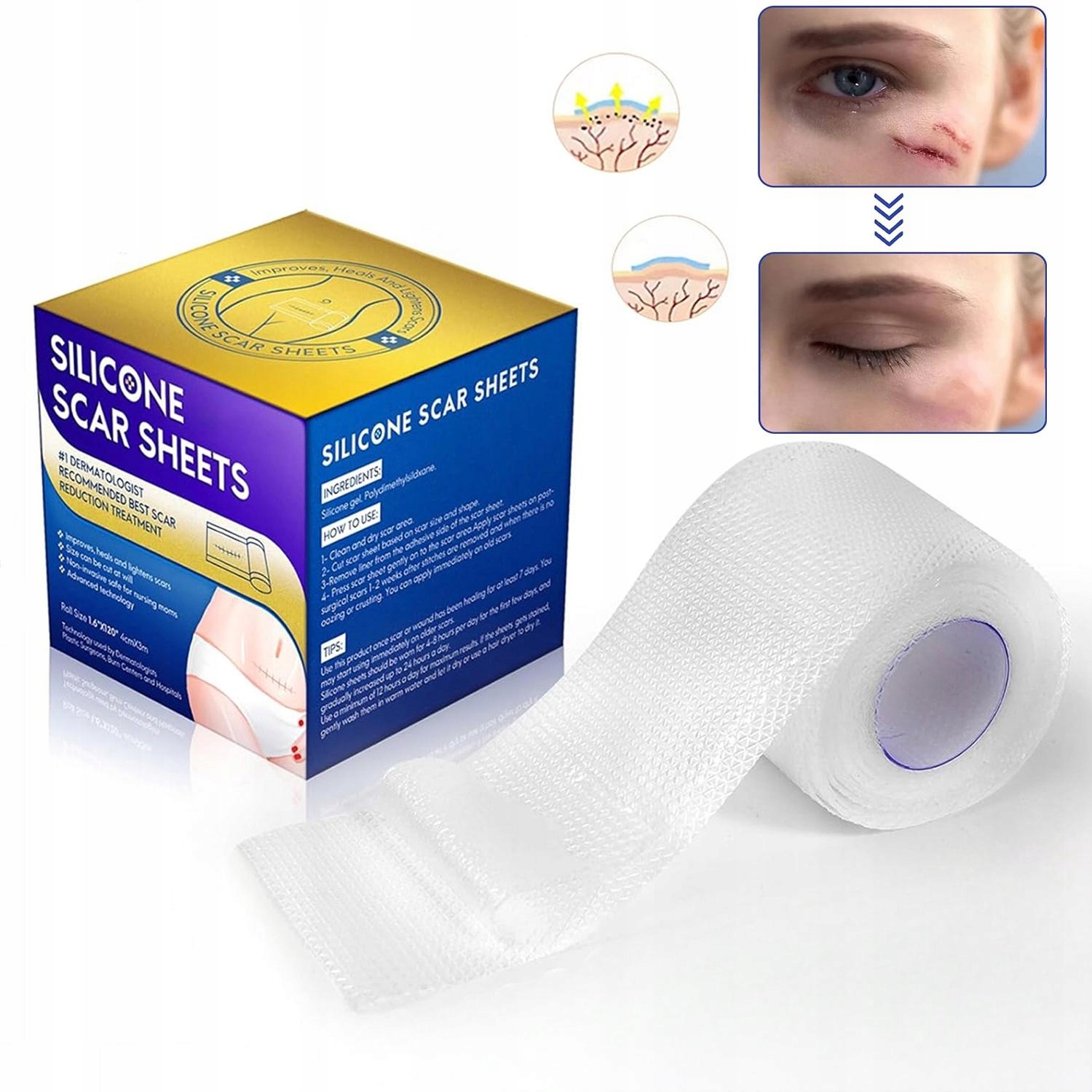 Páska Na Jizvy Silikonová Náplast Obvaz Váleček