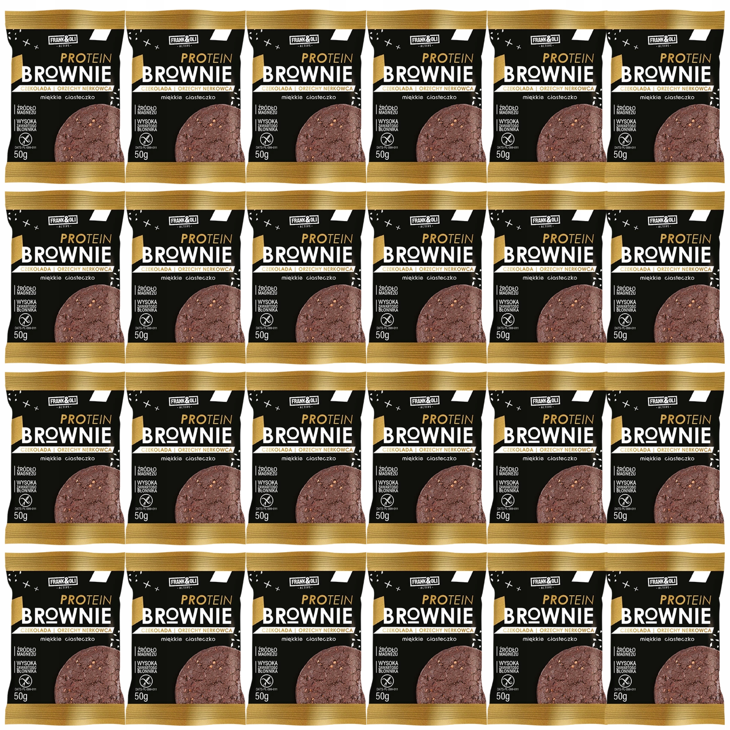 Baton proteinowy ciastko miękkie Brownie bez cukru dietetyczne 50g Frankoli