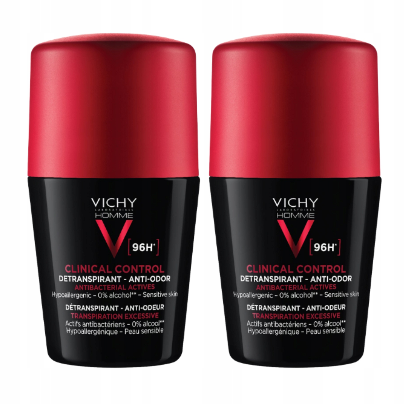 2x Vichy Clinical Control antyperspirant w kulce dla mężczyzn 96H 50 ml