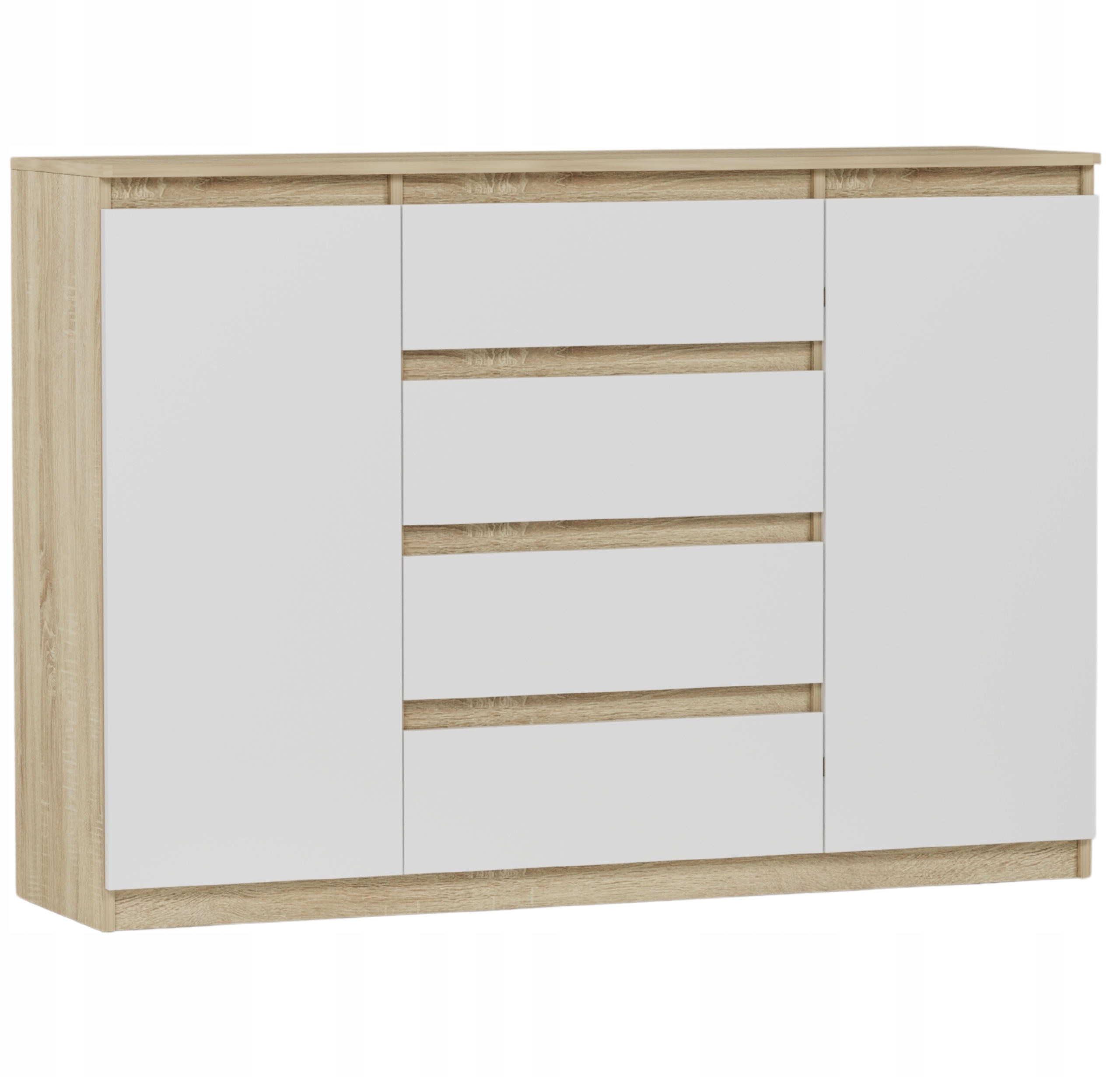 KOMODA 140 SZAFKA 4 SZUFLADY 2 PÓŁKI Sonoma MIX