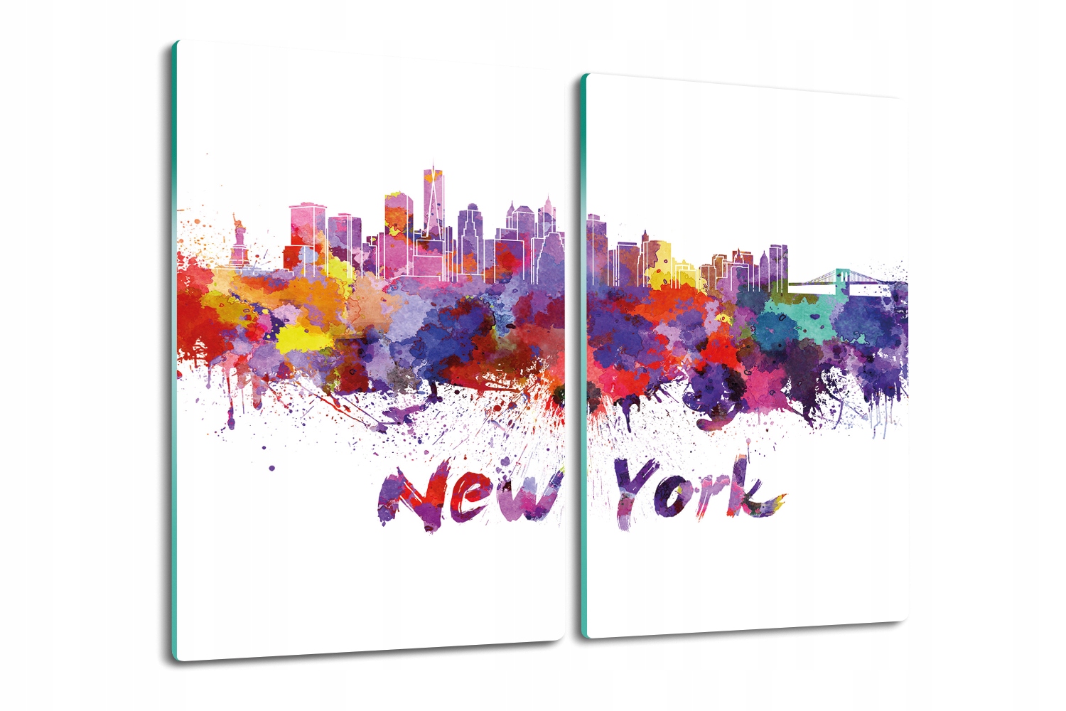 skleněná deska do kuchyně 2x30x52 New York akvarel