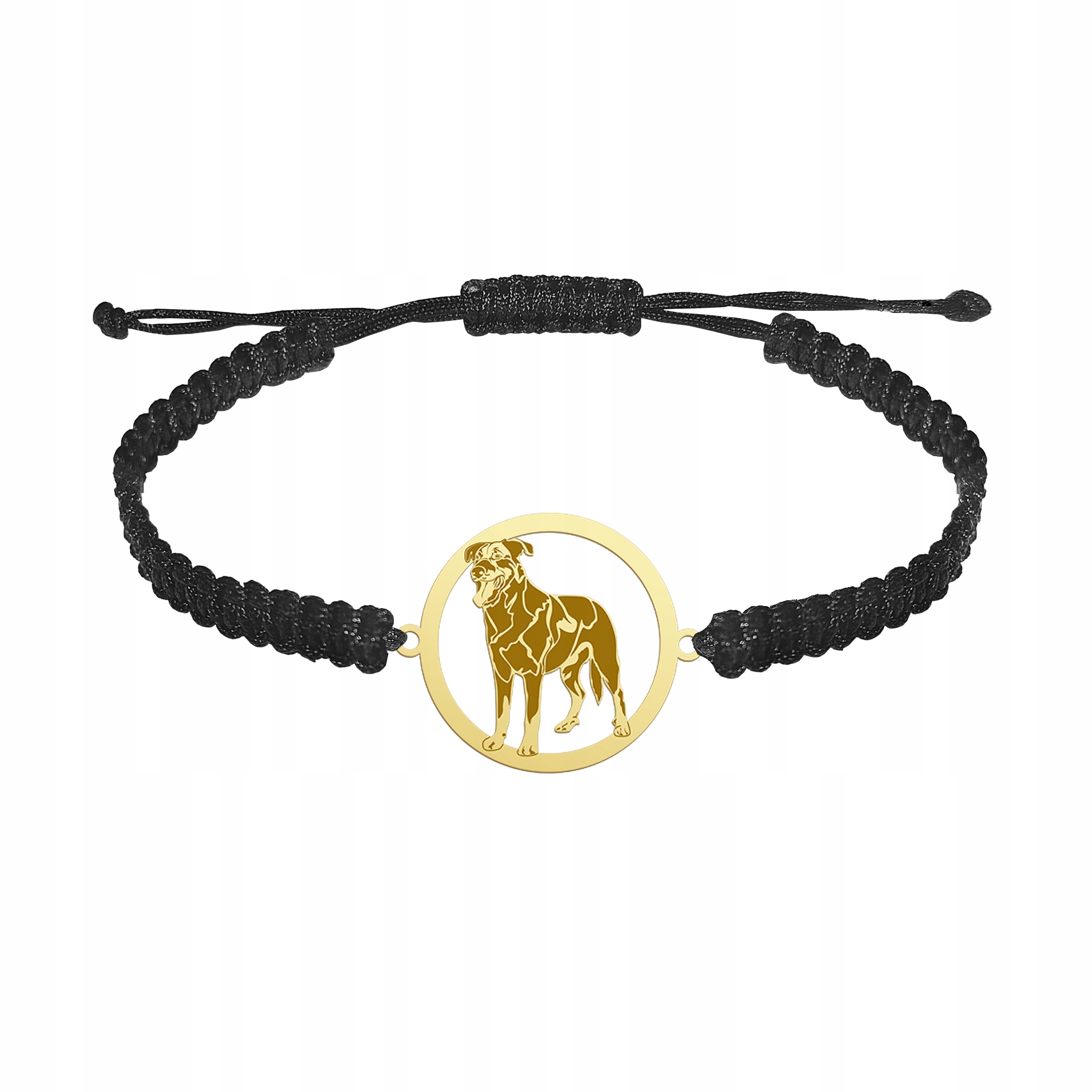 Zlatý náramek s psem Francouzský ovčák Beauceron 925 Dárek Gravírování