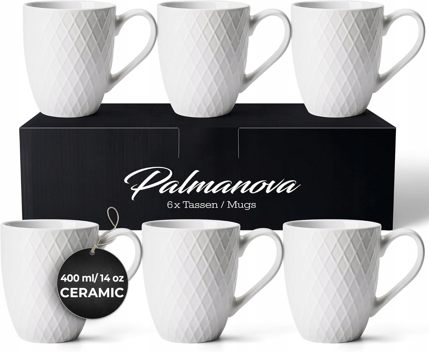 Keramické Šálky 400 ML Sada 6 Kusov Palmanova Jar Leto Pozemok