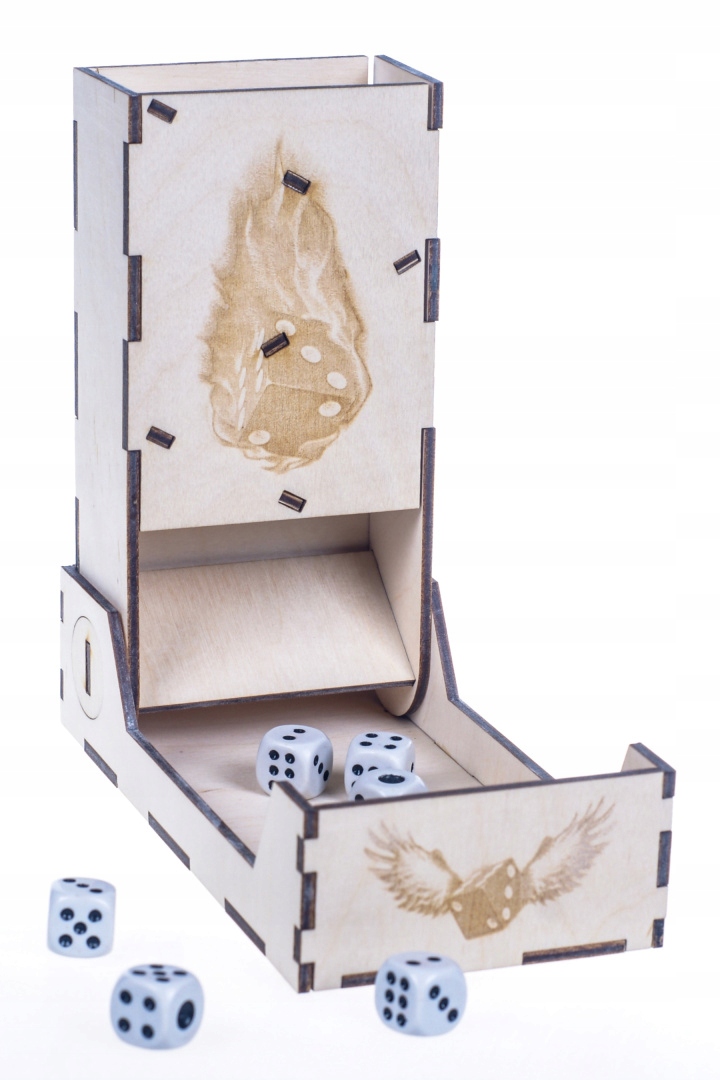 Wieża kości (dice tower) + zestaw 10 kości