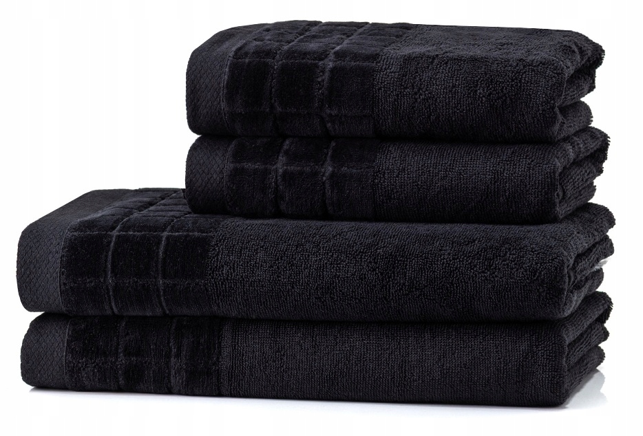Ręczniki ręcznik czarny komplet ręczników gruba bawełna 2x 70x140 2x 50x100