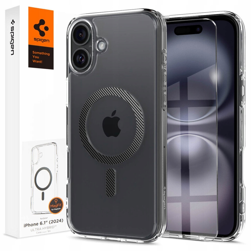 Etui Szkło do iPhone 16, Spigen Ultra Hybrid do MagSafe, Obudowa, Plecki