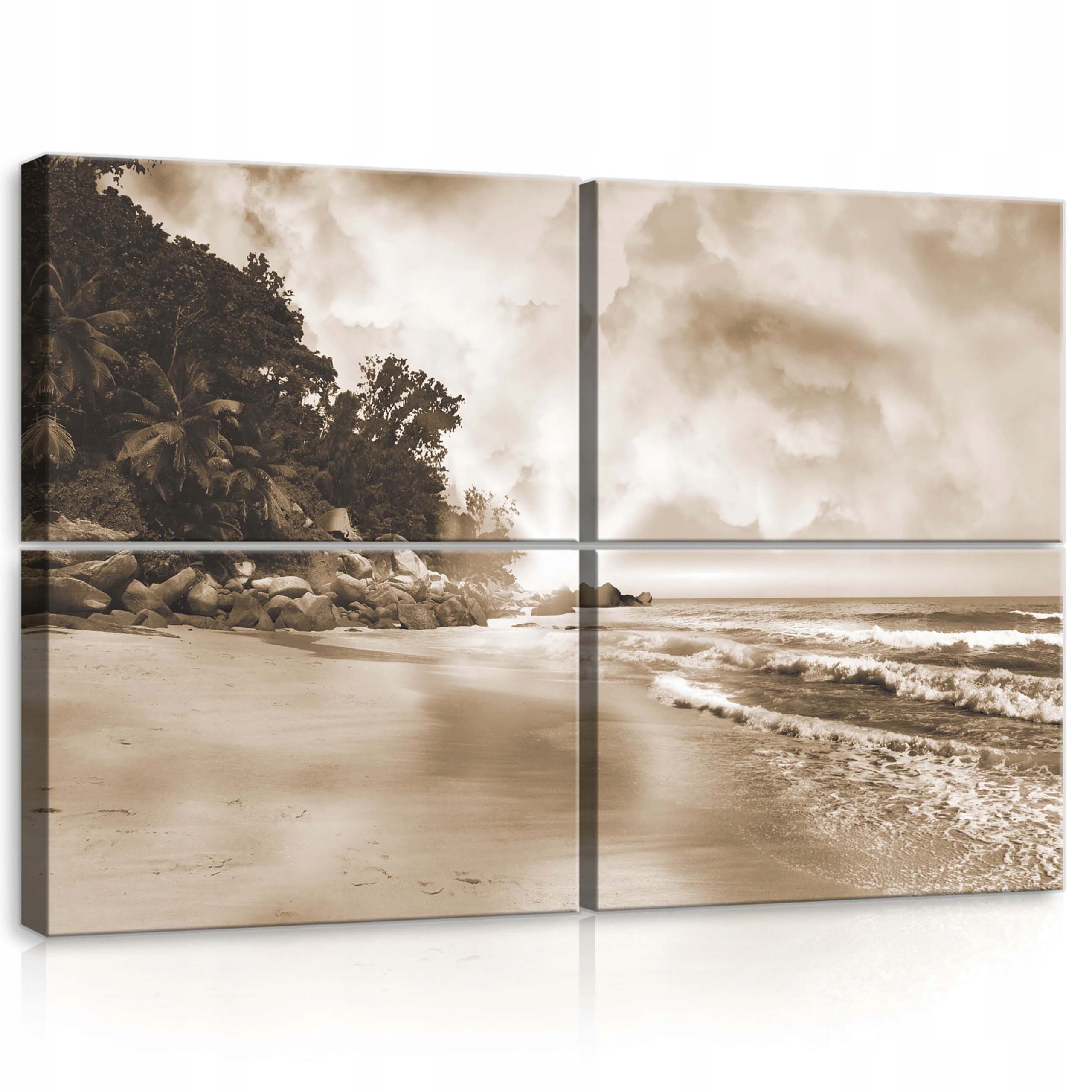 Obraz 120x80 modulárna morská krajina pláž oceán vlny kamene príroda