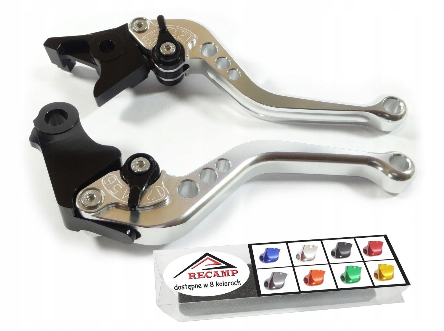 KRÓTKIE KLAMKI MANETKI GRIPY 22 motocykl srebrne Producent REC-parts