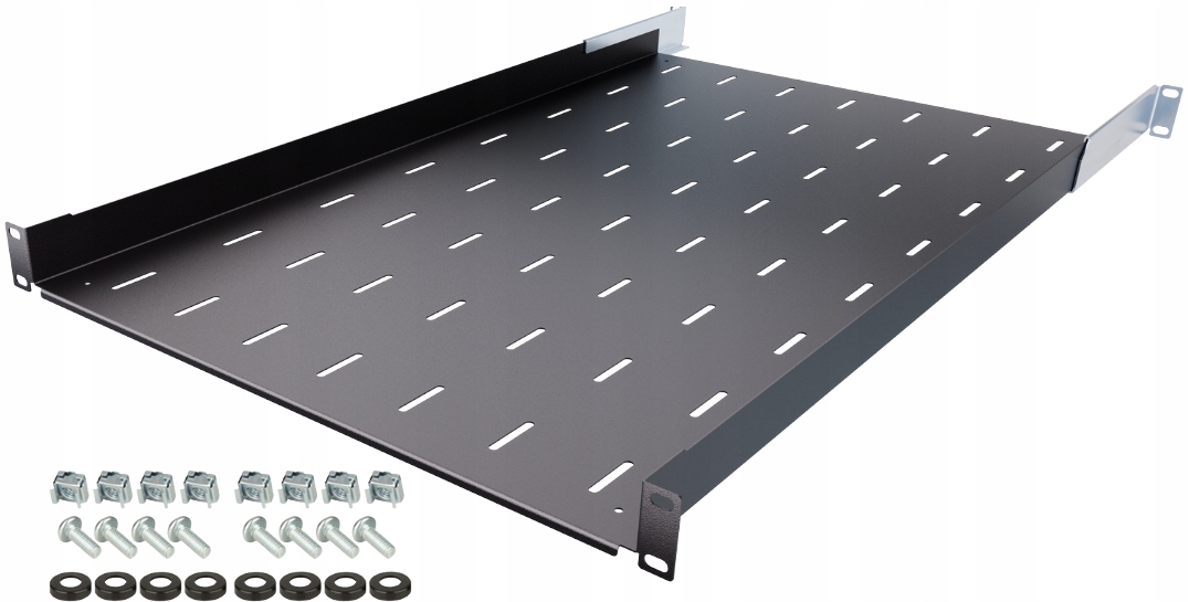 Police Rack 19" 1U 750 mm Nastavitelná 750-910 mm pro skříně Rack Černá Stalflex