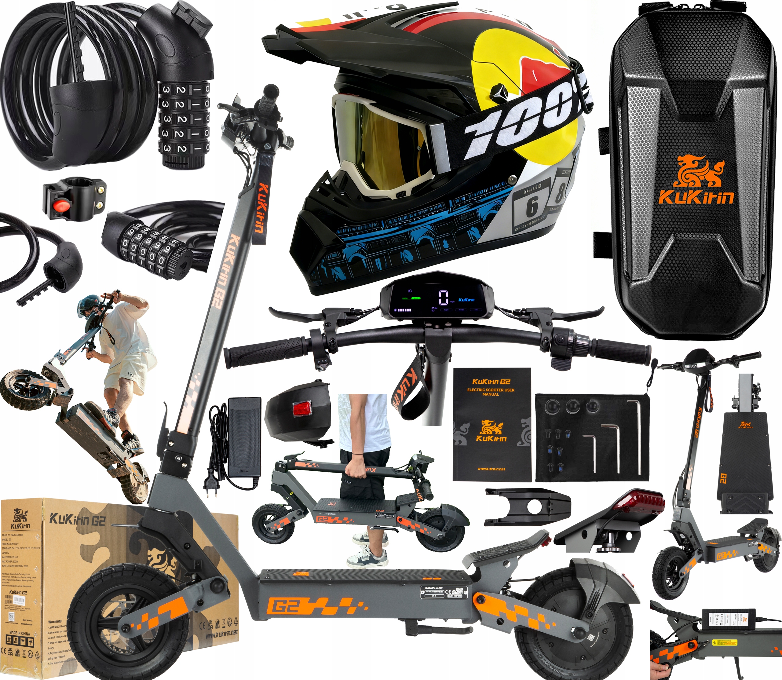 2026 KuKirin G2 Elektrická vozidla 48V 15Ah 800W 45KM/H 55KM 10" +Dárek