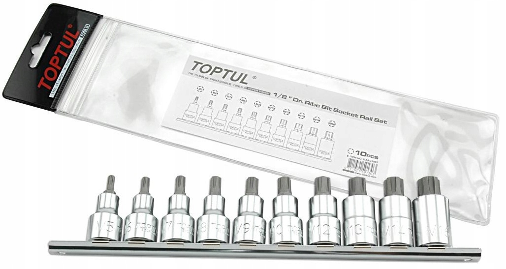 Nástavce Toptul GAAG1002 10 Elementov 5, 6, 7, 8, 9, 10, 12, 13, 14, 16 mm