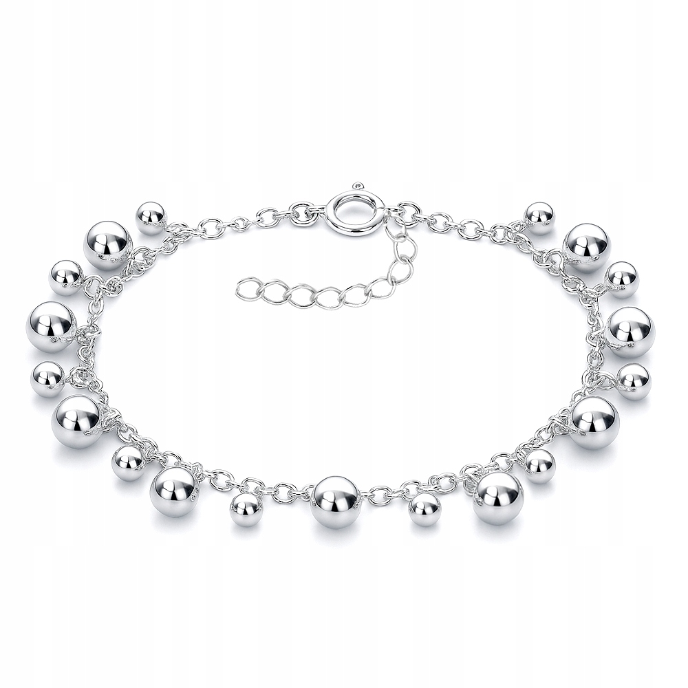 Nádherný stříbrný náramek s kuličkami Kuličky 4 a 6 mm stříbro 925