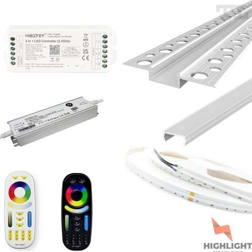 10 m Sada Fasádová Led páska Cob MoNo 10W 48V IP65 Profil
