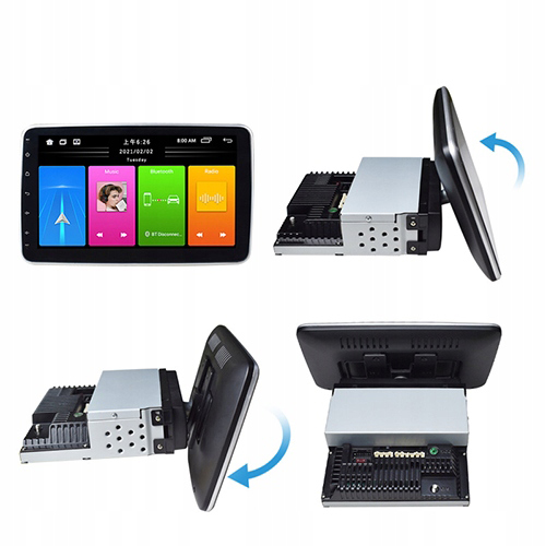 RADIO SAMOCHODOWE 1 DIN ANDROID AUTO CARPLAY 2GB/32GB RDS 10" OBROTOWE Radio informacja RDS pasmo FM