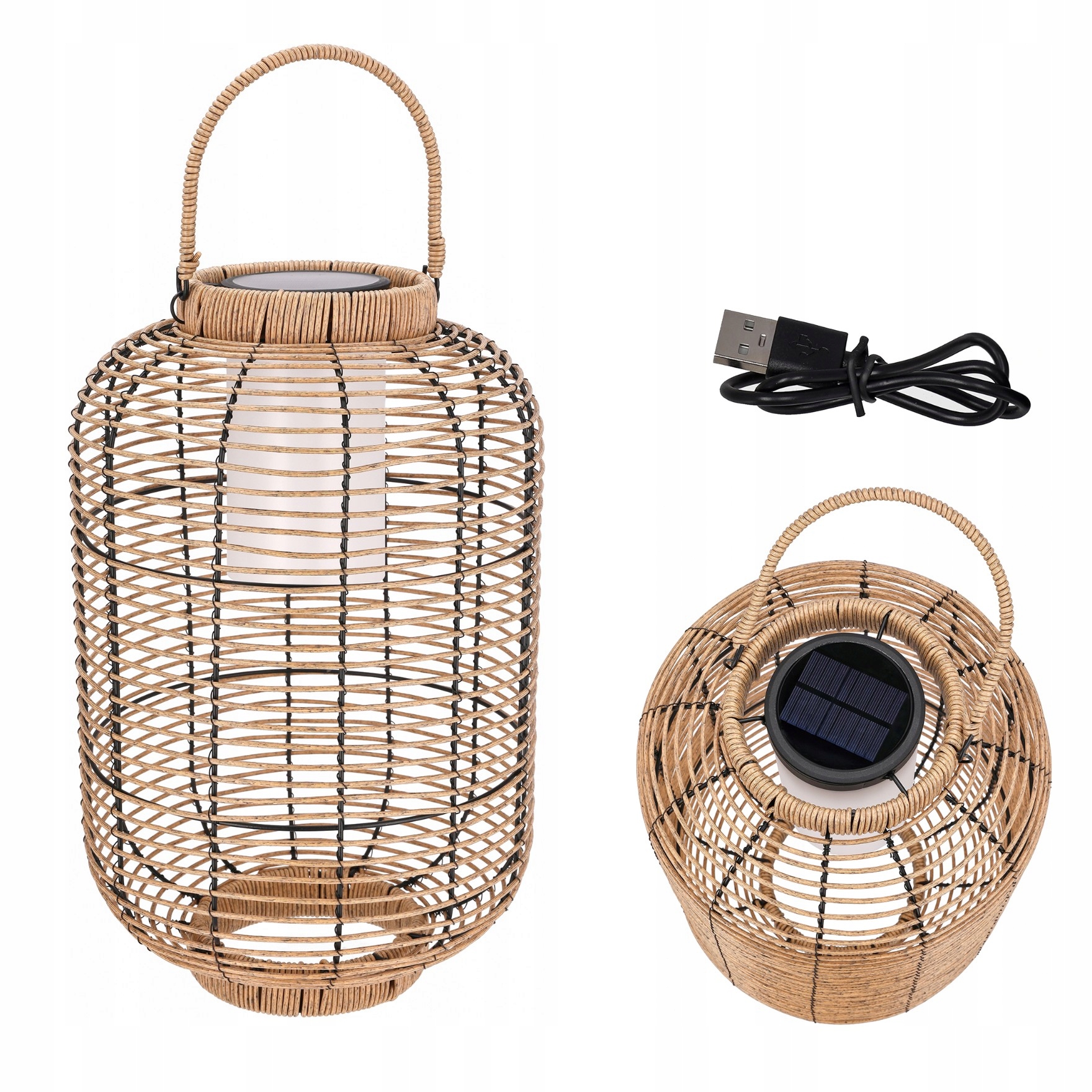 Lampa solarna Duża 47cm ogrodowa Led stojąca Zewnętrzna lampion na taras