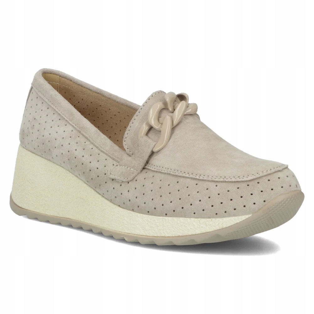 Buty damskie skórzane półbuty na koturnie Filippo wsuwane r.40