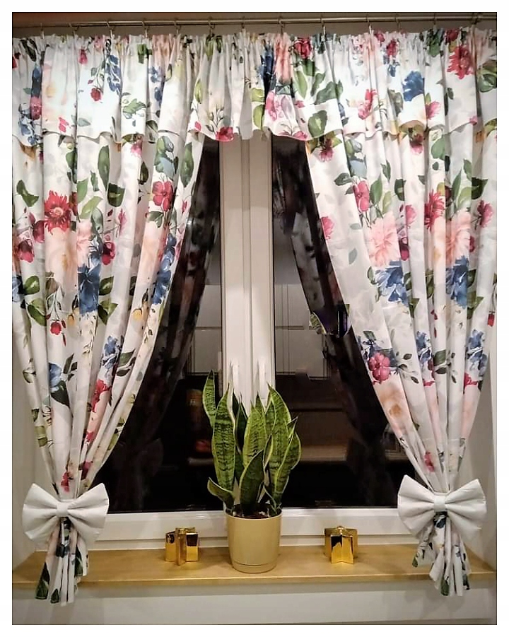 GOTOWE ZASŁONY LAMBREKIN 320CM ZASŁONY Z LAMBREKINEM NA ZABKI 36 WZORÓW