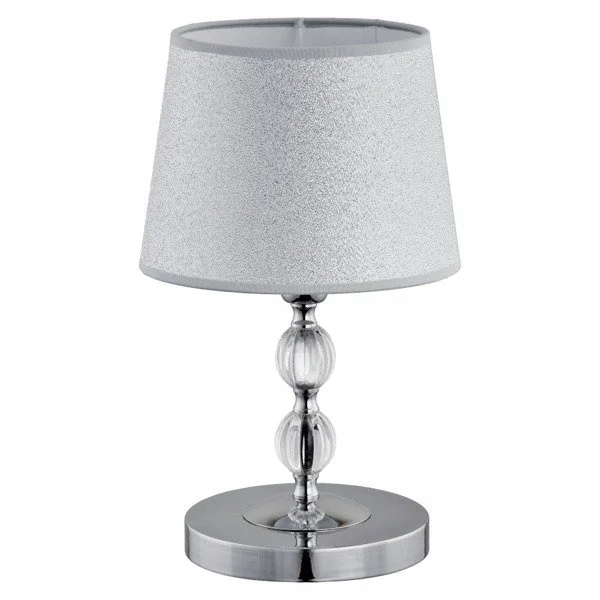 Stolná lampa glamour chróm strieborná s tienidlom do spálne obývačky 32cm Alfa