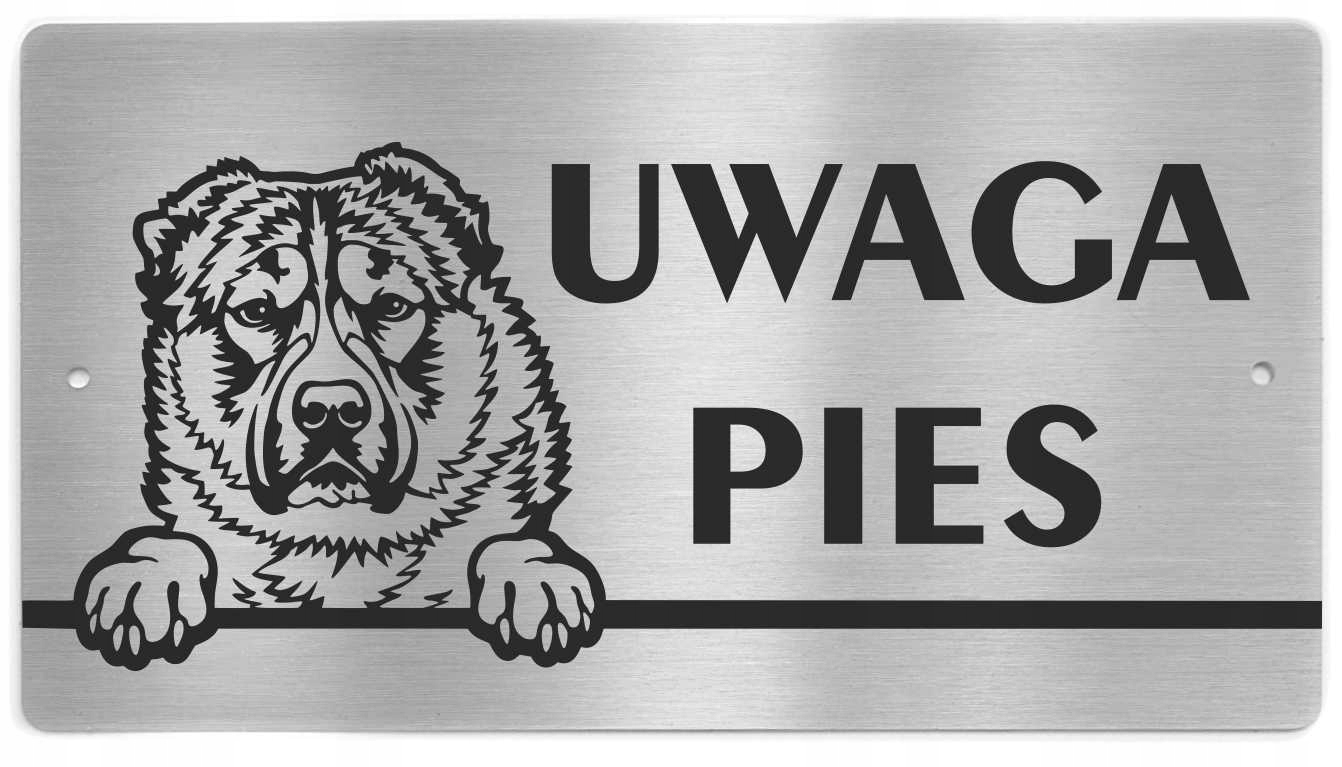 

Tabliczka Uwaga Pies Owczarek Środkowoazjatycki