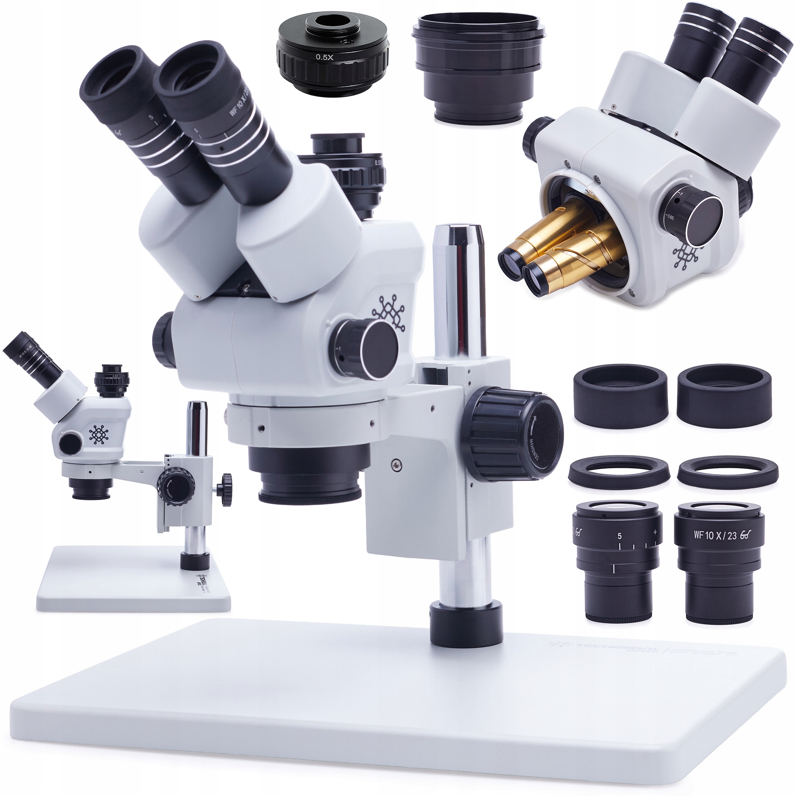 Stereoskopický mikroskop OptiZoom 6558 6.5-58x Adaptér 0.5x Servis Bga Gsm