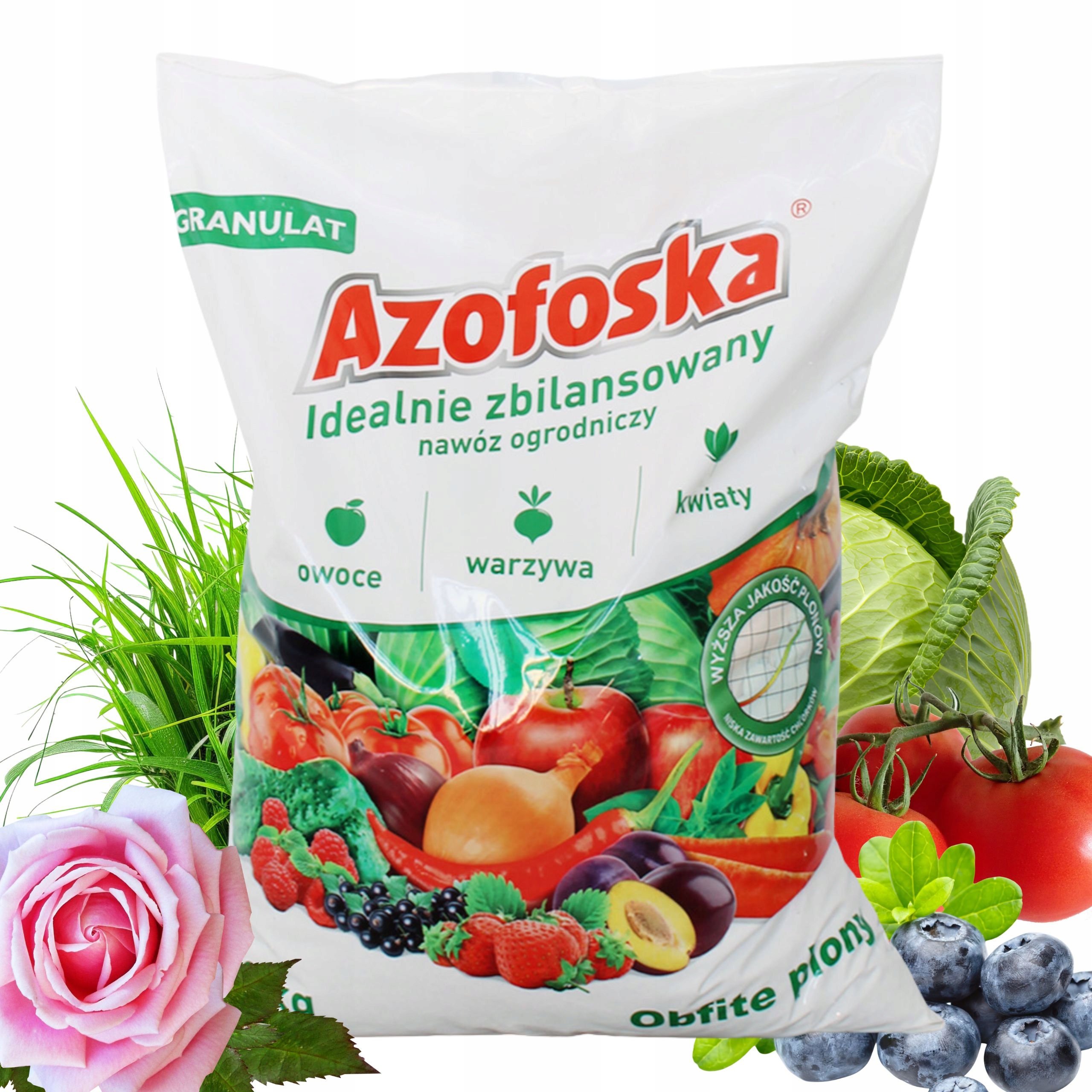 Nawóz Azofoska 10KG Uniwersalny granulowany do ogrodu warzyw kwiatów trawy