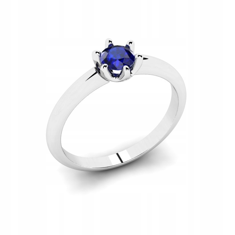 

Pierścionek Z Białego Złota Z Szafirową Cyrkonią