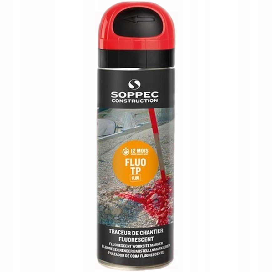 SOPPEC FLUO TP SPRAY FARBA GEODEZYJNA CZERWONA