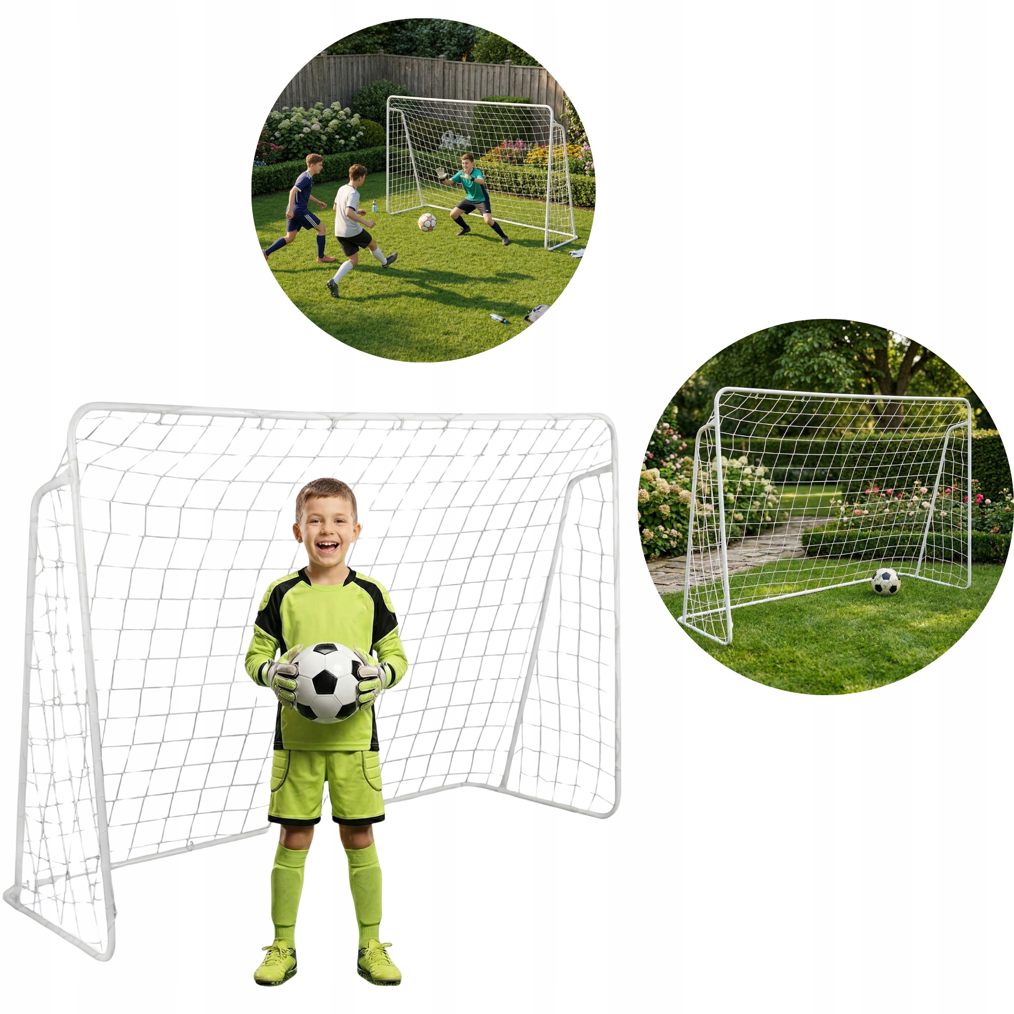 Bramka Piłkarska Metalowa Do Piłki Nożnej 300 X 200 X 120 CM