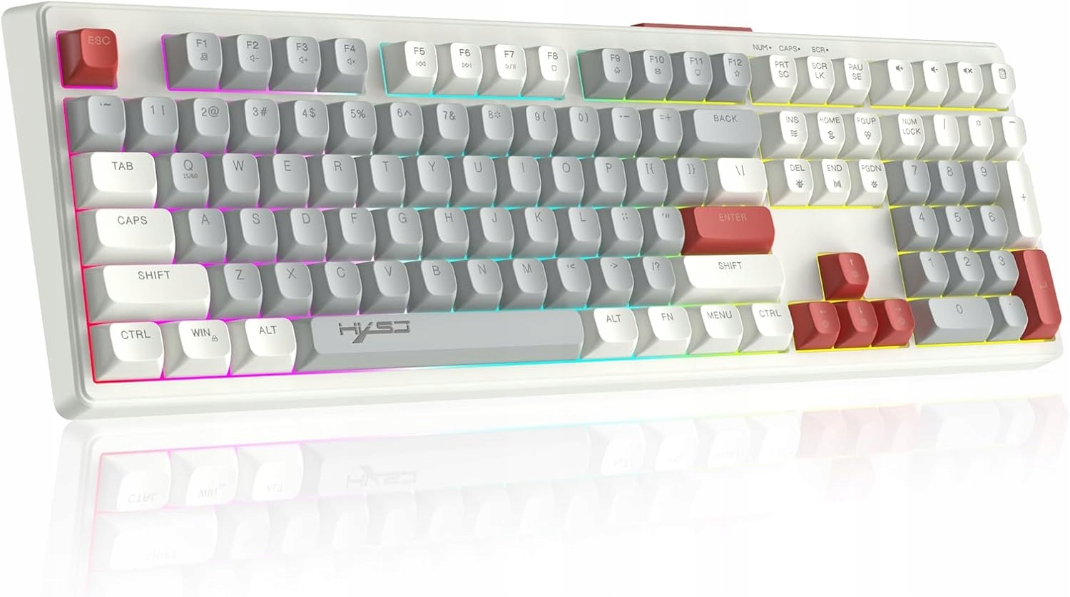 Przewodowa Klawiatura Gamingowa Hxsj V300 Qwerty 108 Klawiszy Rgb Fn