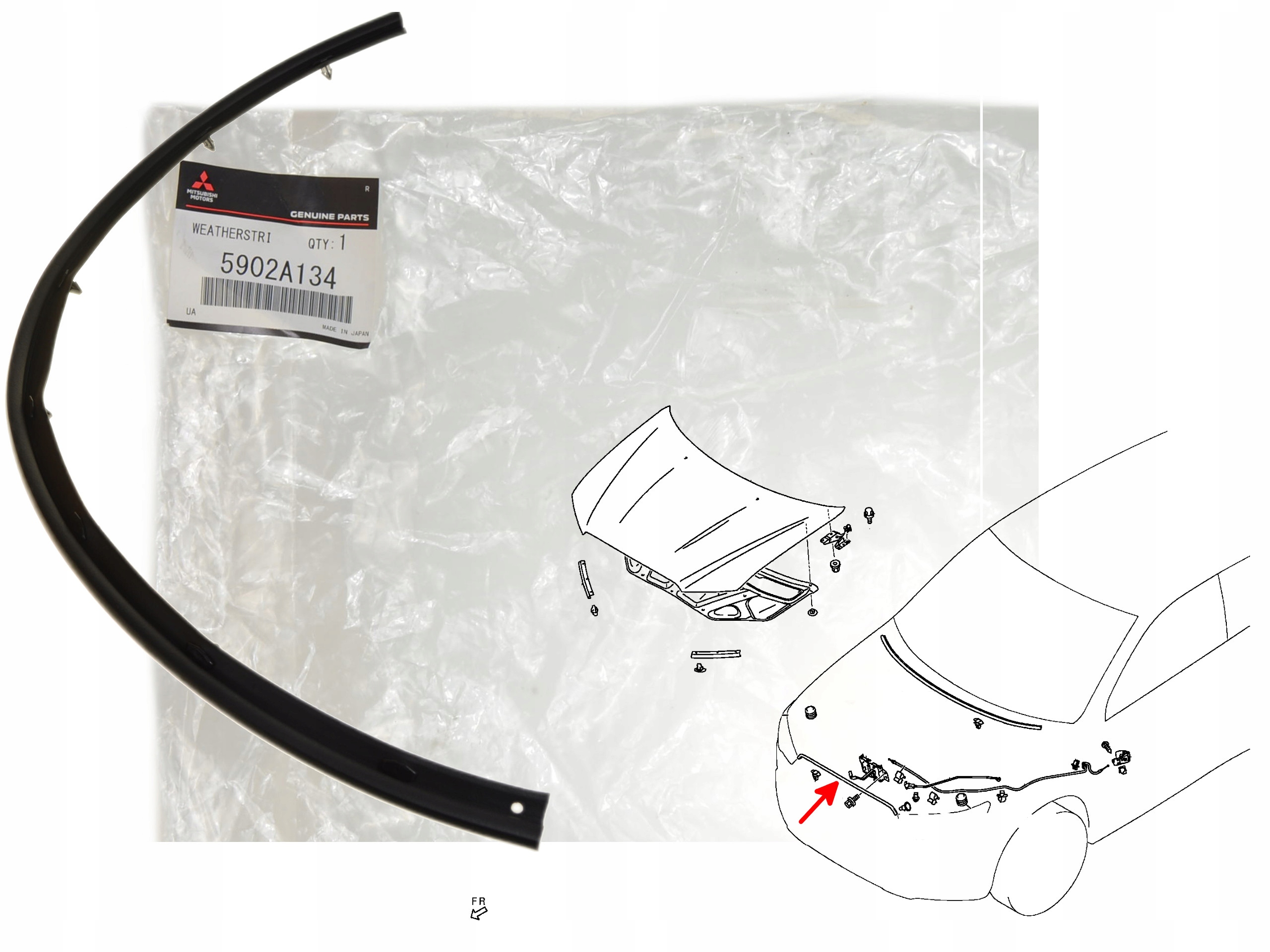 Těsnění Kapoty Předního Krytu Motoru 5902A134 Oe Mitsubishi Asx 10-22