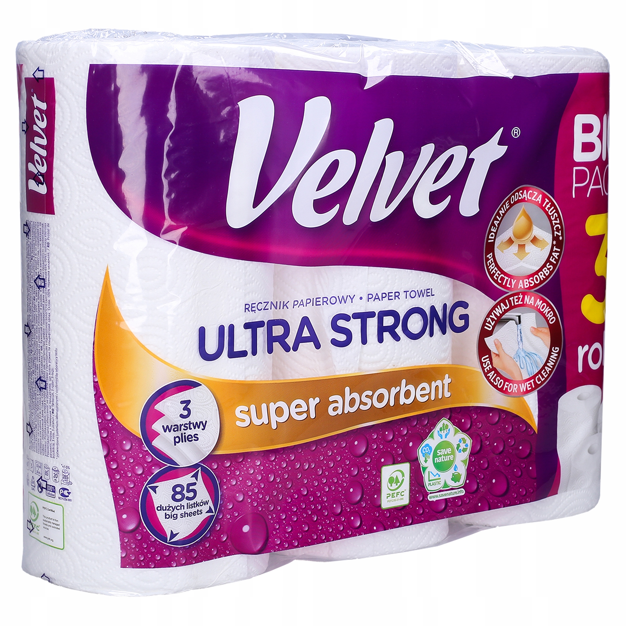 

Ręczniki papierowe Velvet Ultra Strong grube 3 szt