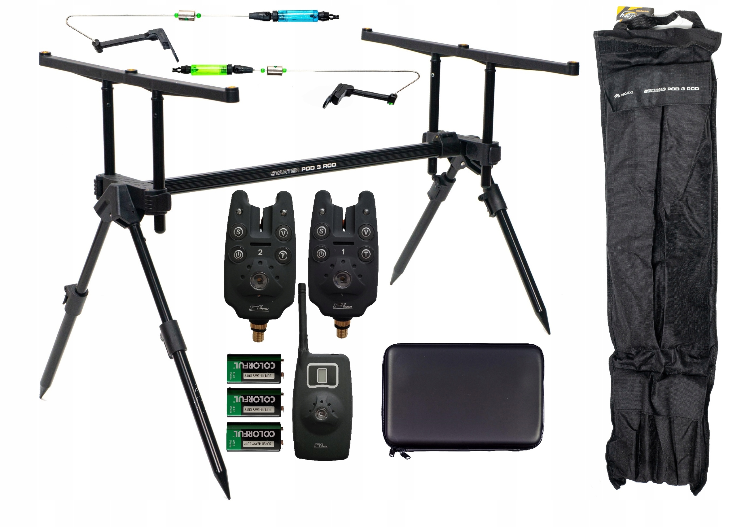 Stojak Karpiowy 2x Sygnalizator Centralka Swinger