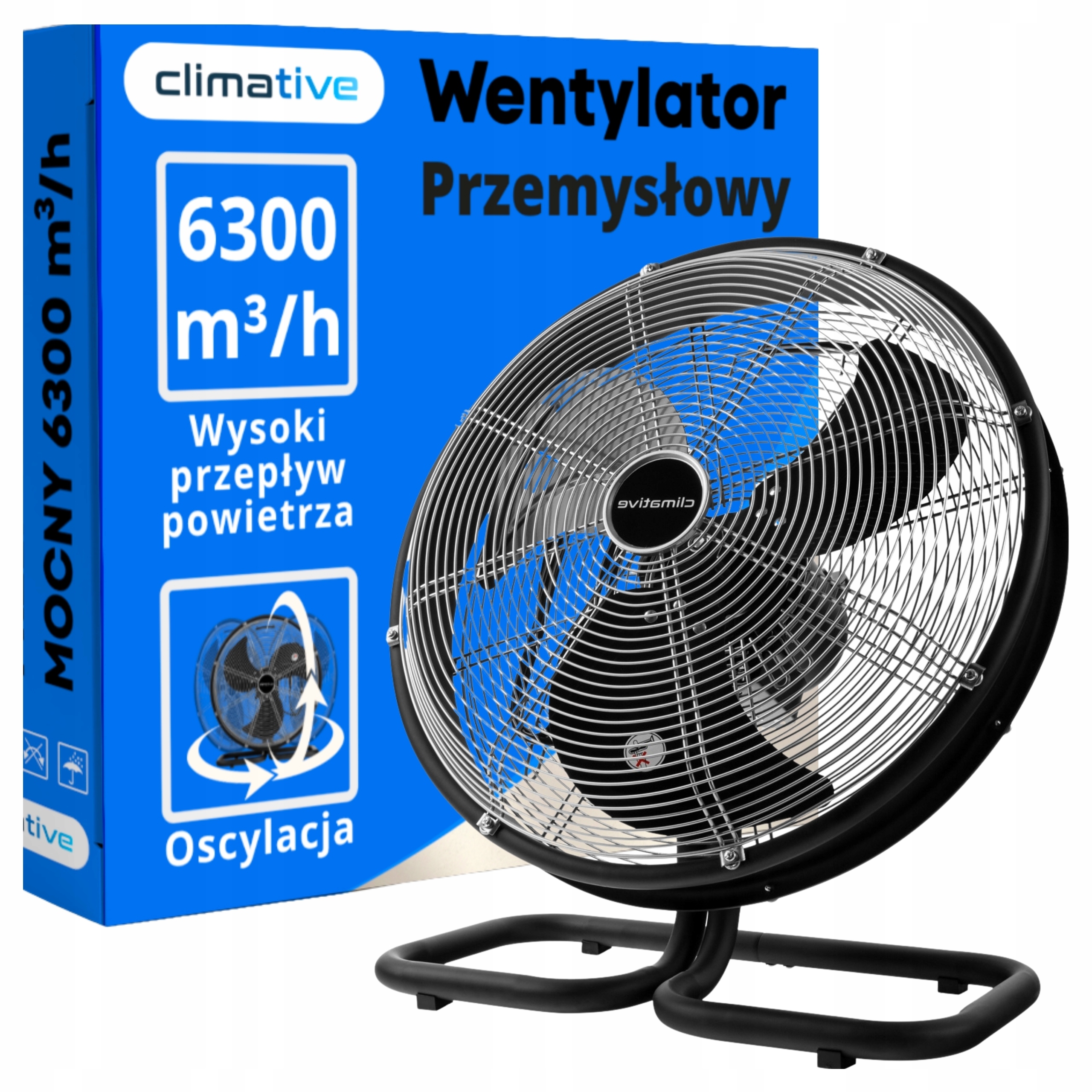 Podlahový axiálny ventilátor priemyselný výkonný 6300 m3 120 W Tornado 450 mm