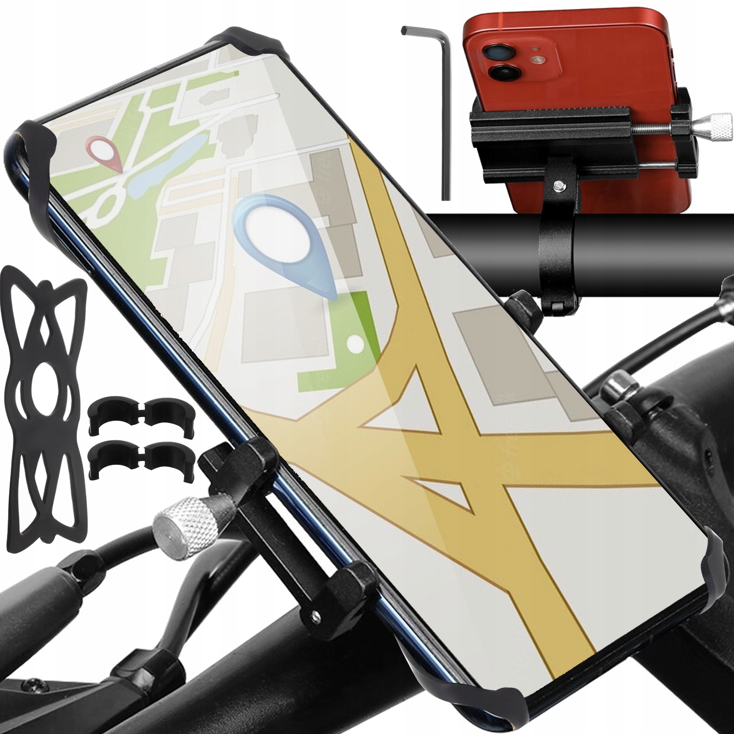 

Uchwyt Rowerowy na Telefon Kierownicę 2w1 Gumka