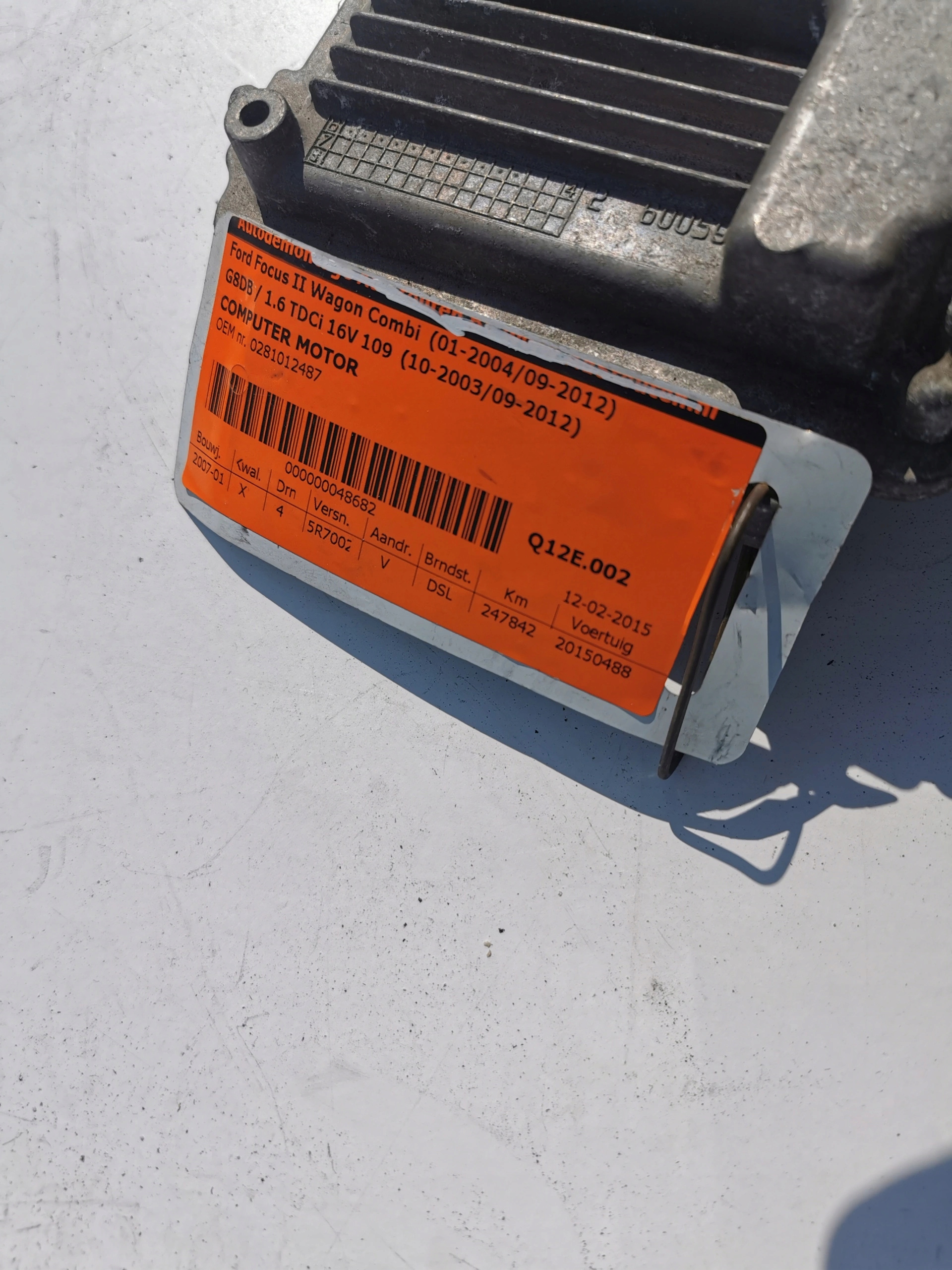 FORD FOCUS 1.6D 0281012487 7M51-12A650-UD Computer