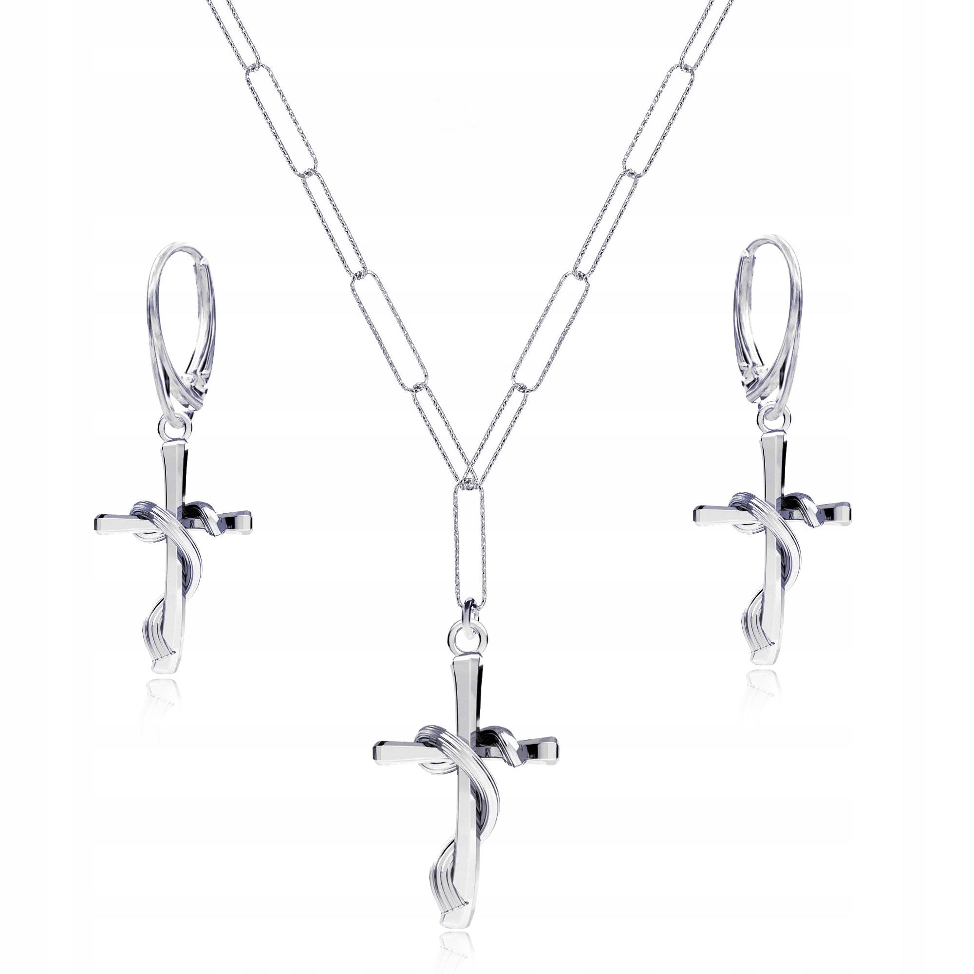 Křížový komplet šperků ankr kroucený velké články stříbro 925