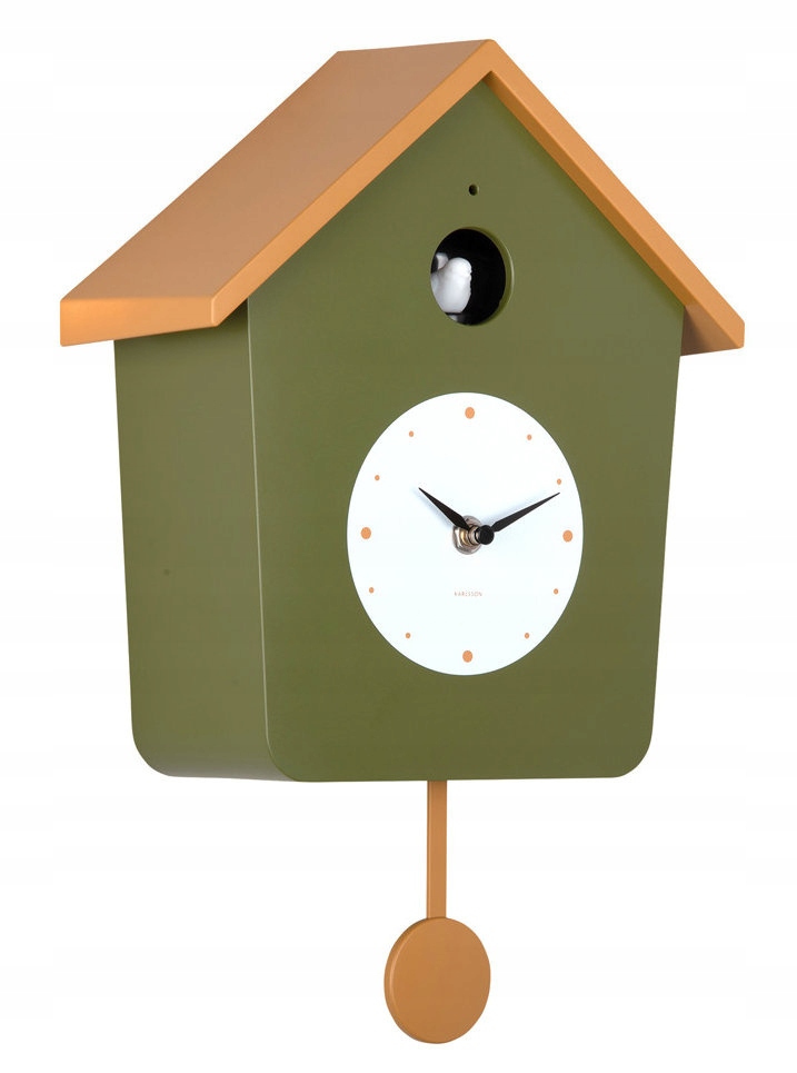 Zelený Klasický Moderný Hodinový Stroj S Kukučkou A Kyvadlom Karlsson KA6044DG