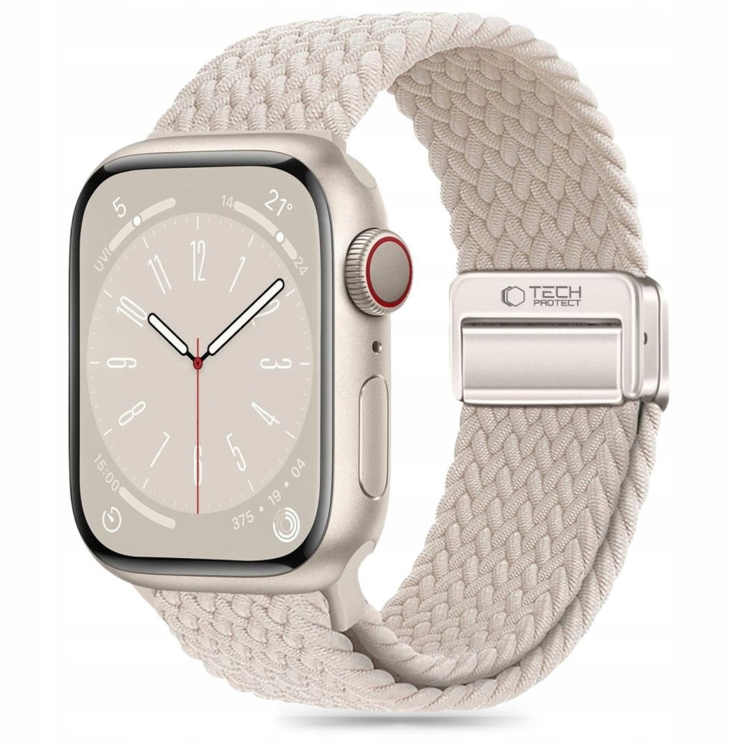 Pasek nylonowy Nylonmag na Apple Watch 4/5/6/7/8/9/SE 38/40/41 mm beżowy