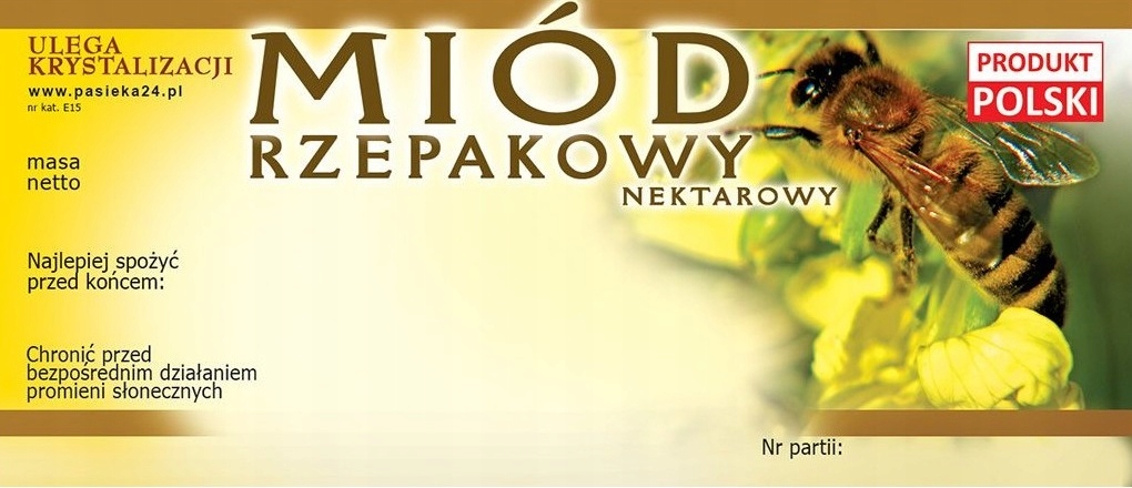 

Etykiety na Miód Rzepakowy na słoik 100 szt