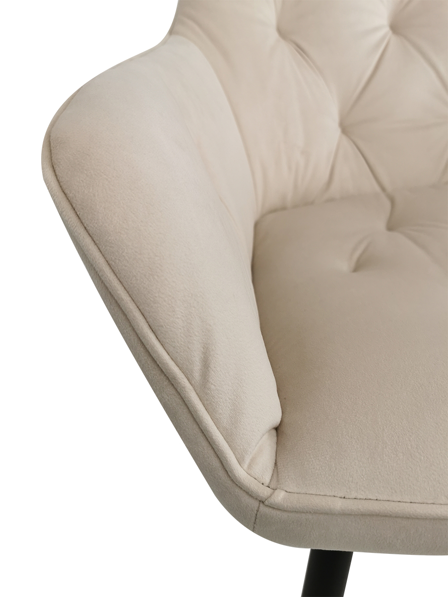 KRZESŁO 2SZT JADALNIA SALON NOWOCZESNE FOTEL KUBEŁKOWY GLAMOUR 2X BEŻOWE Głębokość mebla 62 cm