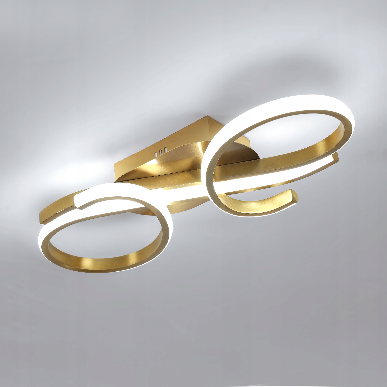 Lampa Sufitowa Led Plafon Złota Kwadrat Nowoczesna Do Salonu 6500K 36W