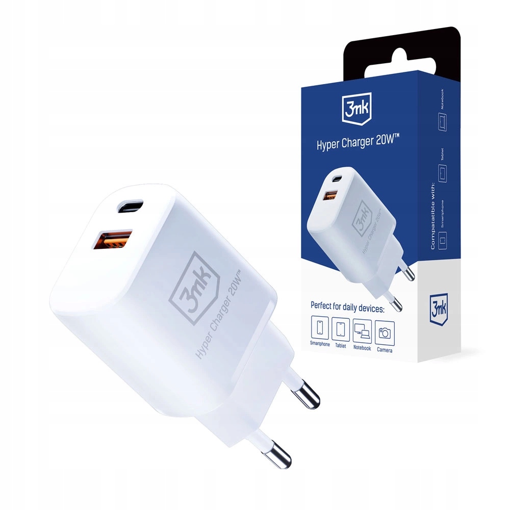 Ładowarka sieciowa 3mk Hyper Charger 20W Usb-c Usb-a biała