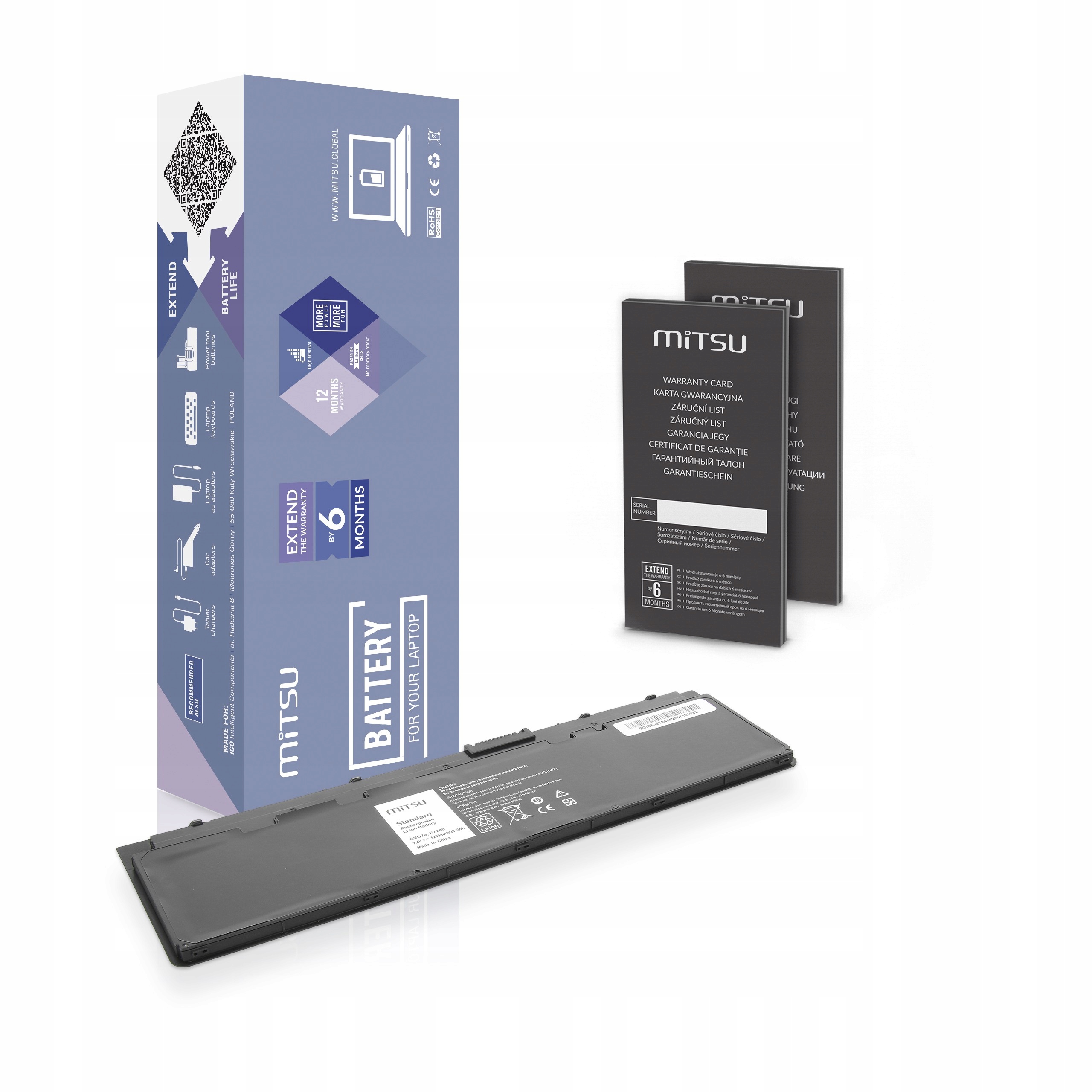 Batéria Mitsu pre Dell Latitude E7240, E7250