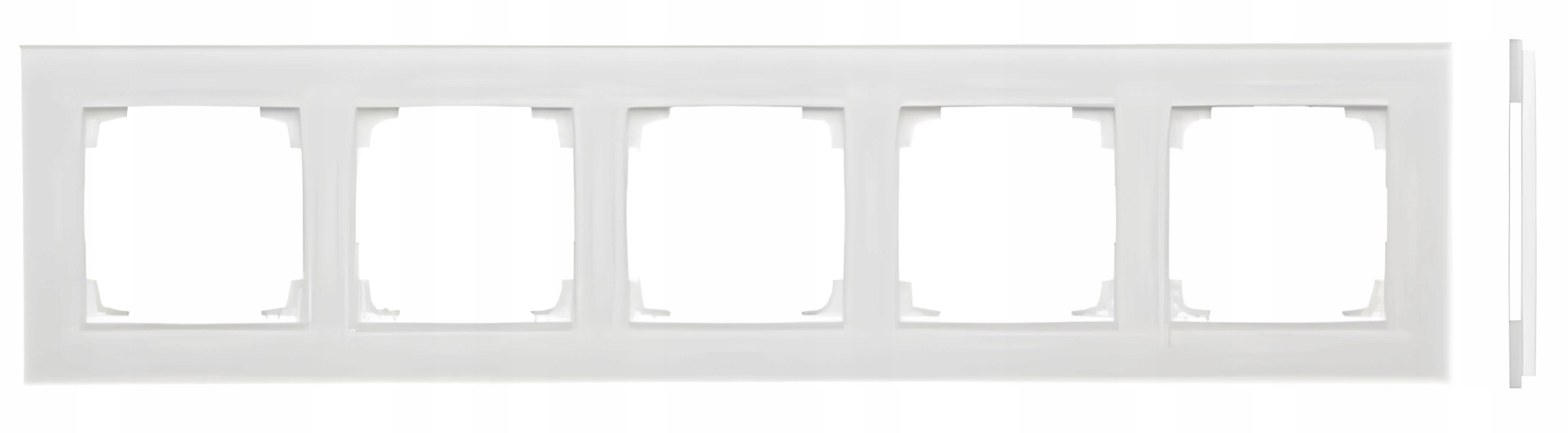 Simon 55 5-násobný rámček Päťnásobné sklo Mrazené sklo Biela príroda